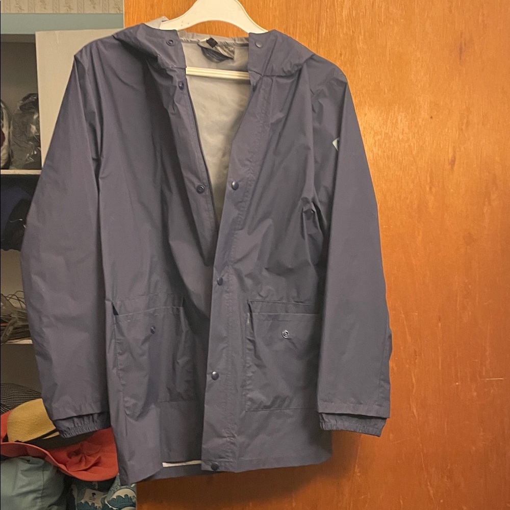 Men's Blue Raincoat with Hood